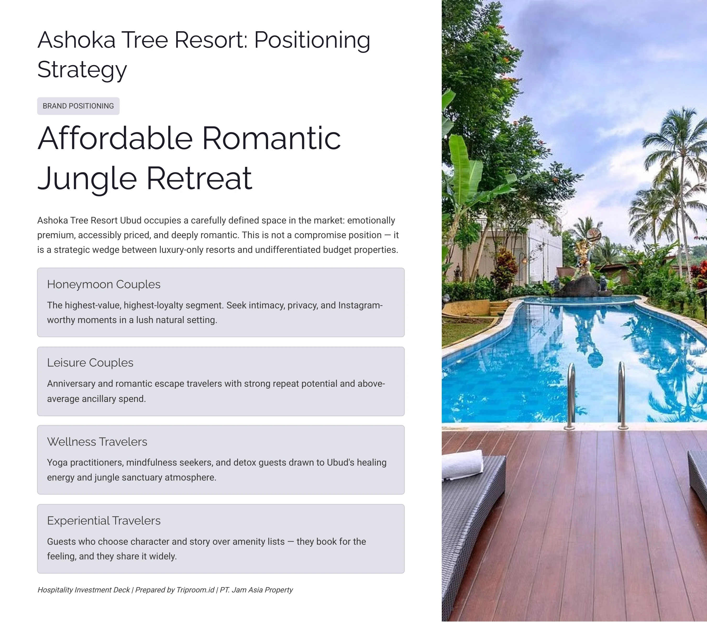 Ashoka Tree Resort Ubud — Brand Positioning: Affordable Romantic Jungle Retreat