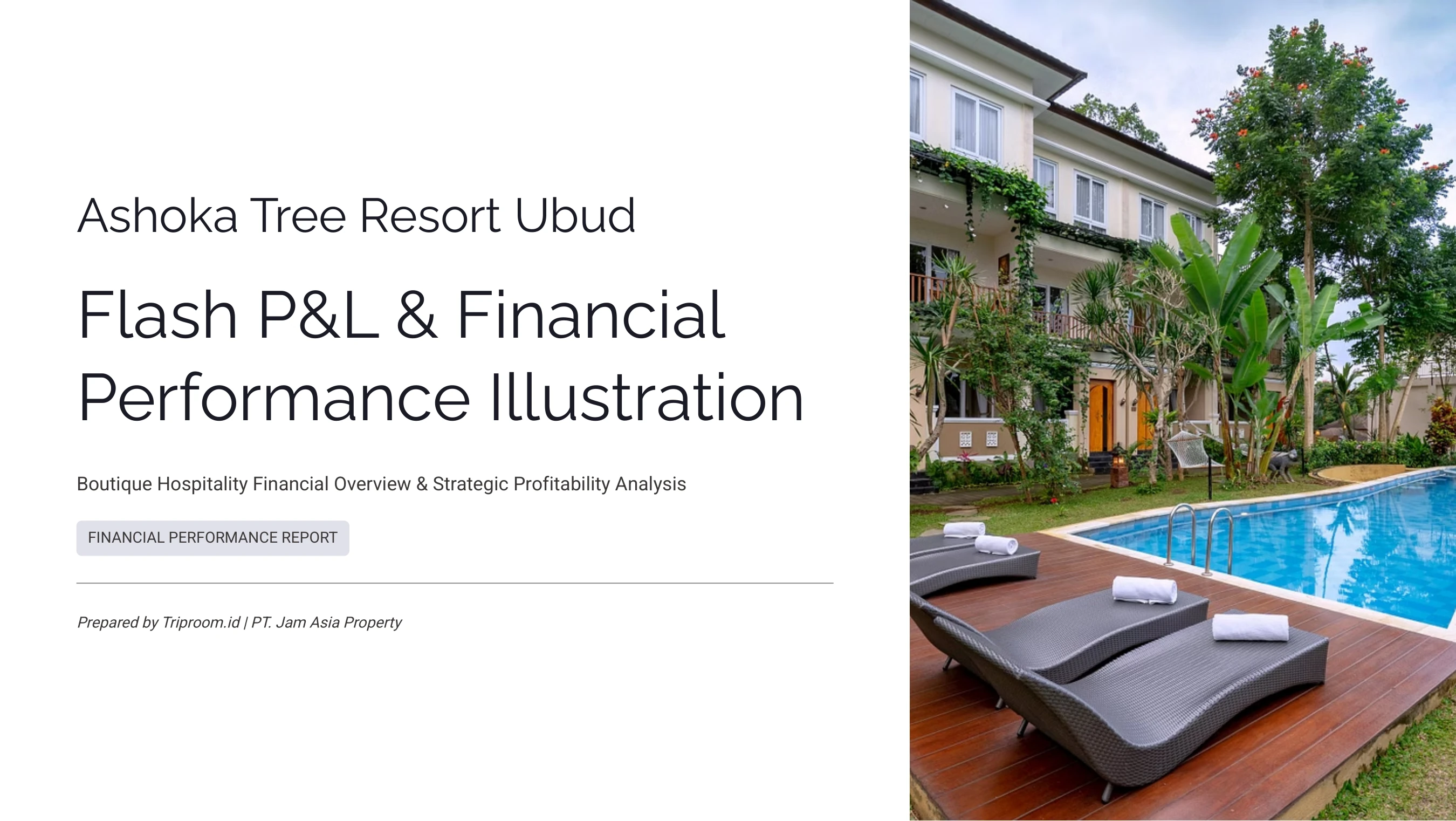 Ashoka Tree Resort Ubud — Flash P&L and Financial Performance Illustration Cover