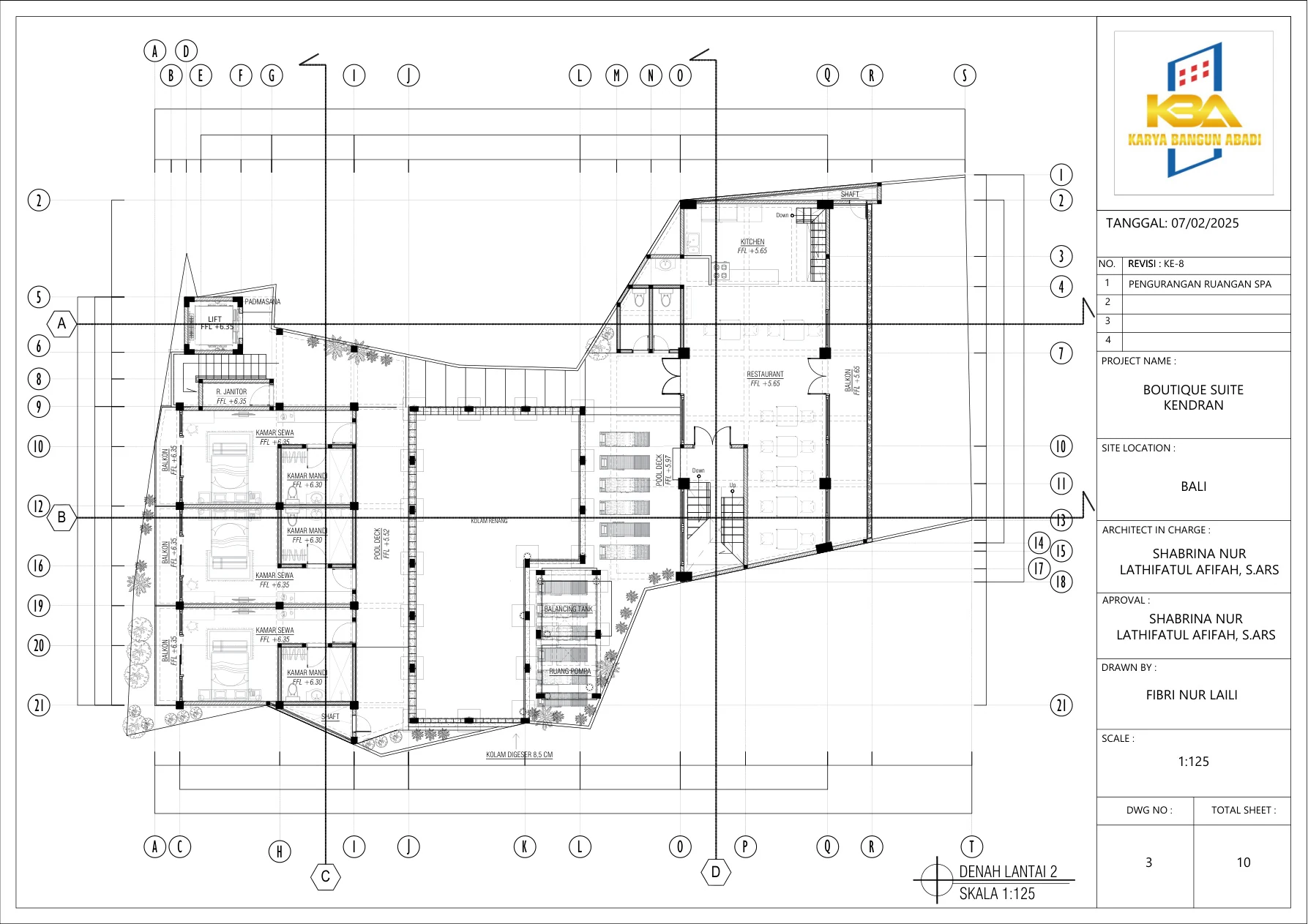 Denah Lantai 2 — Second Floor Plan
