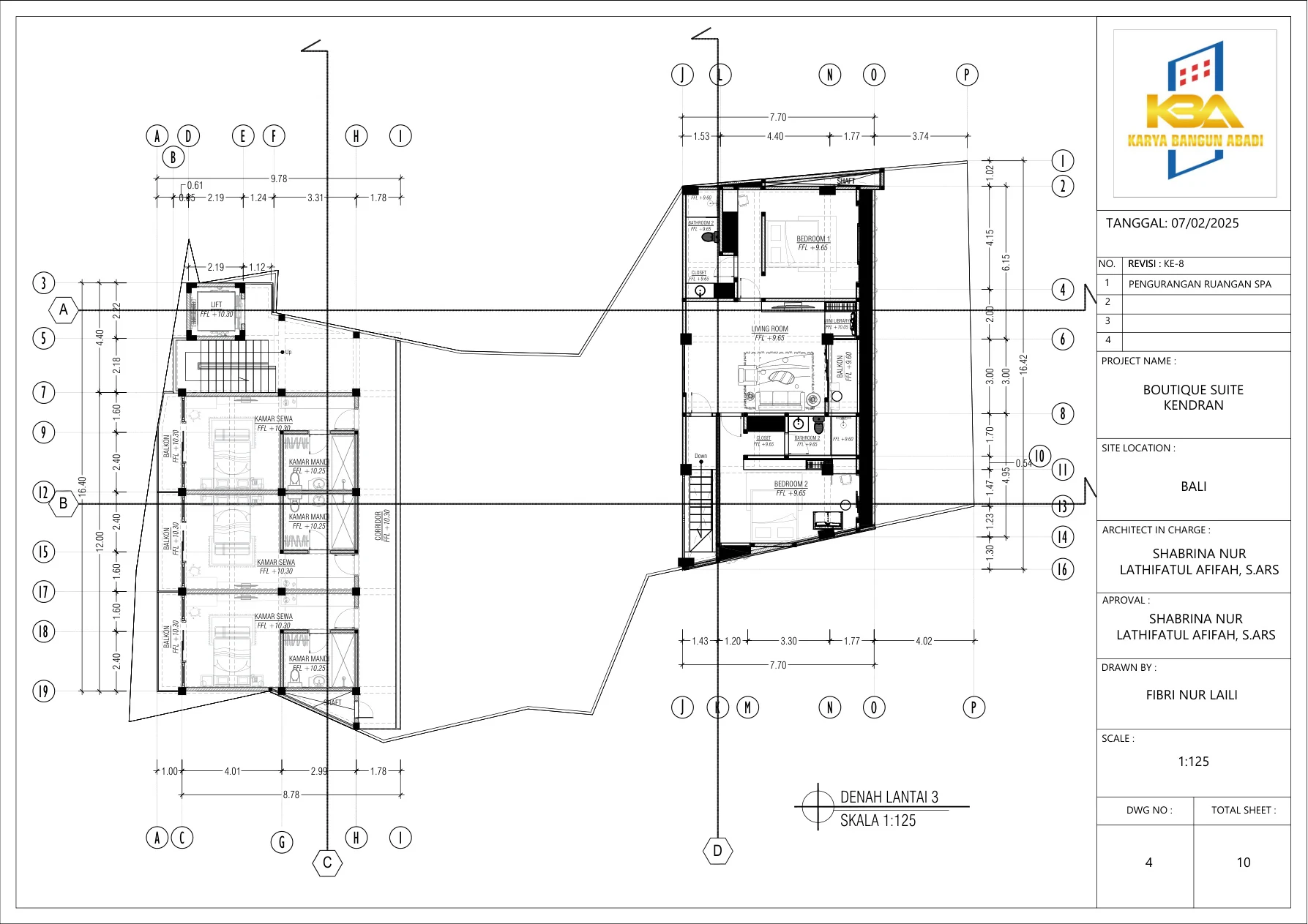 Denah Lantai 3 — Third Floor Plan
