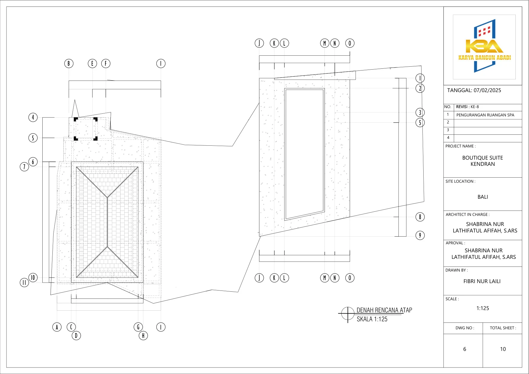 Denah Rencana Atap — Roof Plan