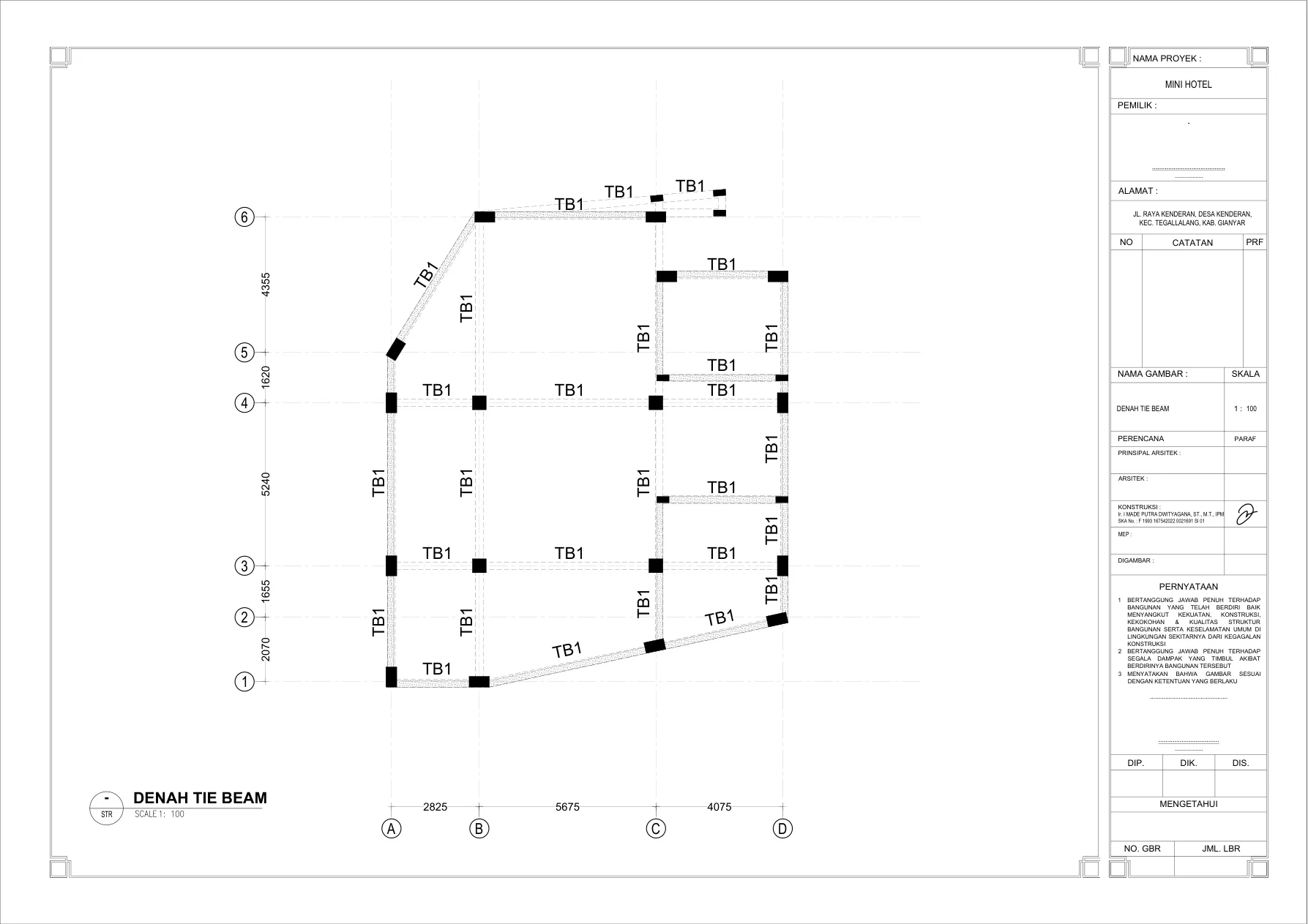 Penulangan Kolom — Column Reinforcement Plan