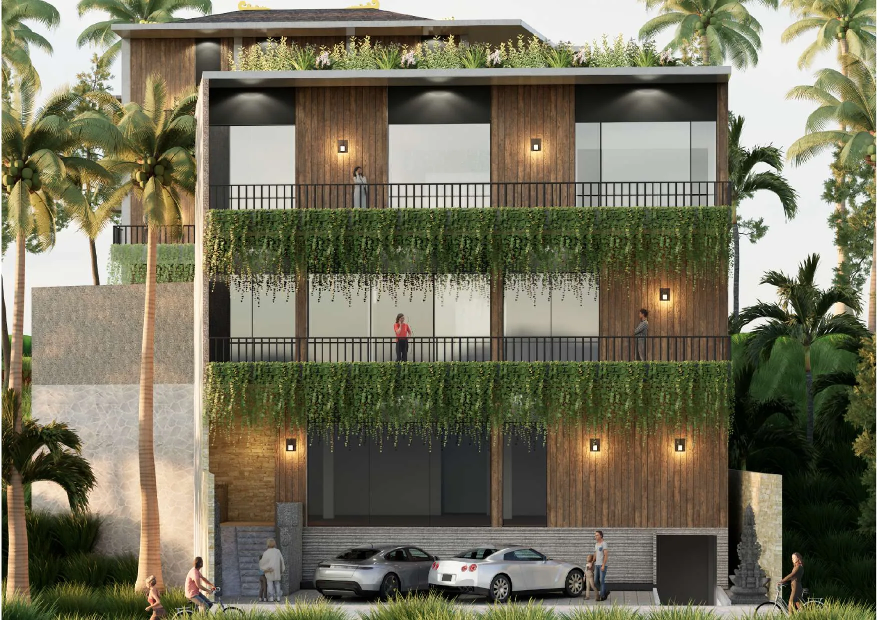 Front elevation of the proposed TEVAH Suite Ubud building
